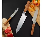 New Berghoff Dina Ion 3PC Stainless Steel Knife Set Ash Wood Kitchen Knives. Fixed Price $84.97.