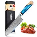 Kuwata Santoku Knife, Professional Japanese VG10 Damascus Steel Kitchen Santo.... Fixed Price $101.98.