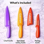 Cuisinart 3 Piece Knife Set Color Nonstick Kitchen Knives Chef Utility. Fixed Price $29.99.