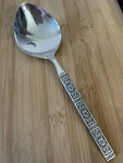 Oneida Community Isabella Stainless Black Floral Scroll Casserole Spoon 8.75". Fixed Price $14.99.