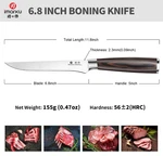 Imarku 6.8 Inch German Stainless Steel Boning Knife With Pakkawood Handle. Fixed Price $49.00.