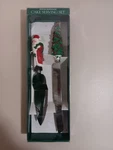 Christmas Cake Serving Set Of 2 Holiday Santa & Tree Stainless Boston Warehouse. Fixed Price $19.99.