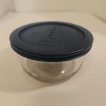 Anchor Hocking Glass Storage Bowl 2 Cup Blue Lid Container 4" Round Kitchen Usa. Fixed Price $8.00.
