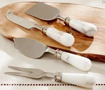 Pottery Barn White Marble Cheese Knives - Set Of 4 Nib. Fixed Price $22.99.