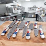 Premium Handmade Damascus Steel Kitchen Knives Set Perfect For Chef & Home Cooks. Fixed Price $118.99.