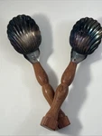 Stieff American Heritage Museum Collection Salad Servers Scoops Silverplate. Fixed Price $30.10.