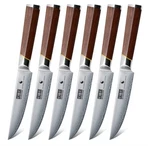 Hoshanho Steak Knives Of 6, Ultra Sharp 4.5 Inch Serrated Knife Set.... Fixed Price $190.00.