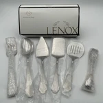 Lenox Abilene 6 Pc Stainless Entertainment Hostess Servers Oversized Ribbed New. Fixed Price $44.80.