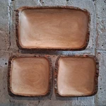 Roro Live Edge Wood Serving Tray Set 3 Rustic Bark Hand Carved Chili. Fixed Price $37.00.