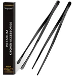 Tangoowal Pcs 12INCH Cooking Tweezers Tongs,extralong Stainless Steel Kitch.... Fixed Price $25.18.