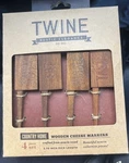 Twine Country Home Cheese Markers Acacia Wooden Farmhouse Style Set Of 4. Fixed Price $15.00.