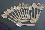 16 Pc Lot Pfaltzgraff Kenilworth Glossy Stainless Flatware Forks Spoons Servers. Fixed Price $18.95.