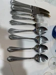 Calderoni Oxford Italy 18/10 Stainless Steel Lot Of 9 Serving Spoons Forks Knife. Fixed Price $30.00.