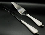 12" Lenox 'opal Innocence' Wedding Cake Knife And Server Stainless Steel Blade. Fixed Price $40.00.