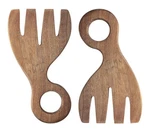 Bloomingville Acacia Wood Salad Servers Brown 7 Inch,. Fixed Price $29.38.