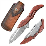 Damascus Steel Folding Knife Pocket Yellow Sandalwood Handle Mechanical.... Fixed Price $47.88.