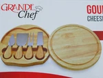 Grande Chef Gourmet 5-PIECE Cheese Set Cutting Board, Tools Store Inside. Fixed Price $11.95.