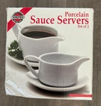 Norpro Porcelain Sauce Servers Set Of 2 White 1/3 Cup New Classic Styling. Fixed Price $22.99.