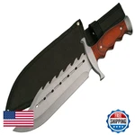 Szco Full Tang Gator Back Skinning Knife 15 Inch - Camping Wood Handle. Fixed Price $37.07.