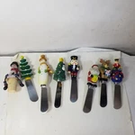 Christmas Winter Spreader Knives For Butter/cheese Lot Of 7 + Cork Santa Etc. Fixed Price $29.99.
