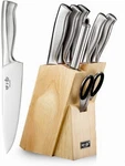 8 Piece German Stainless Steel Hollow Handle Manual Knife With Oak Wooden Block. Fixed Price $59.99.