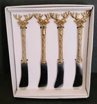 Peura Zodax Stag Head Reindeer Butter Knives Appetizer Spreader New Set Of 4. Fixed Price $69.00.