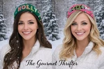 Mud Pie Beaded Holiday Headbands Set Holly Green & Nutcracker Pink Christmas. Fixed Price $39.99.