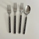 Vintage Mcm Reed & Barton Caracas Stainless Silverware 2 Forks, Salad Fork, Soup. Fixed Price $16.00.