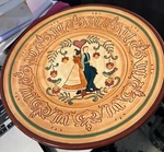 Vintage 1960S Pennsbury Pottery Morrisville Pa Folk Wedding Cake Plate Stand. Fixed Price $16.00.