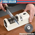 Cordless Electric Knife Sharpener 3 Stage Diamond Grinder Usb Rechargeable Tool. Fixed Price $17.88.