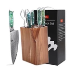 Wildmok Damascus Kitchen Knife With Block 7PCS Premium Knives Set Wit.... Fixed Price $191.50.