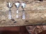 3-PIECE Silver Plated Utensil Set With Crystal Handles Great Condition. Fixed Price $25.00.