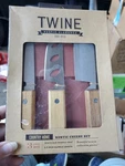 Twine Cheese Knife Set Piece Acacia & Stainless Steel 3.3" Handle Length Boxed. Fixed Price $13.99.