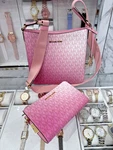 Michael Kors Jet Set Travel Mk Signature Crossbody Bag Carnation + 2ZIP Wallet. Fixed Price $195.95.