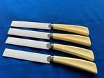 Set Of 4 Quikut Steak Knives W/ Tenite Plastic Handles-stainless Steel Usa New. Fixed Price $11.95.