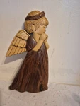 Vintage Hand Carved Olive Wood, Praying Angel Plaque By Le Family. VIETNAM...E1. Fixed Price $15.99.