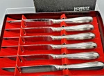 Set 6 Hoffritz Piston Handle Steak Knife Knives Mint Condition. Fixed Price $80.00.
