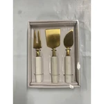 Thirstystone Cheese Tools With Handles Set, 3PC Stainless Steel (gold/white) Nwb. Fixed Price $27.99.