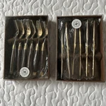 Williams & Sonoma Grand Cuisine Wood Handle Appetizer Forks Knife Spreaders Nib. Fixed Price $20.00.