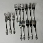 Godinger Lot Of 14 Baroque Silverplate (11) Salad Forks And (3) Dinner. Fixed Price $19.99.