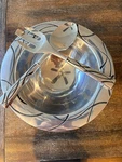 Lenox Vibe Metal Salad Bowl Set Black Swirl Aluminum Serveware Servers Modern. Fixed Price $42.99.