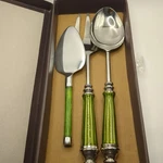 Simply Designz Green Handle Extra Large Fork & Serving Spoon, Retro. Fixed Price $25.78.