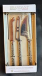 New 3PC Cheese Knife Set By Brandani Italy For Hard, Soft Semi. Fixed Price $24.00.