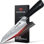 Kimrose Damascus Utility Knife - Inch 67 Layers 10CR15COMOV Alloy Steel. Fixed Price $79.84.