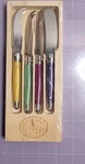 Laguiole Jean Dubost 4 Piece Cheese Knife Set New In Opened Package Multi Colors. Fixed Price $17.99.