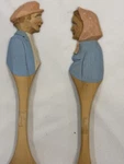 Wooden Carved Farm Woman Fork & Spoon Set #2 Country Chic Preowned. Fixed Price $18.00.