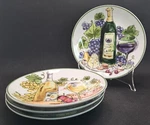 I.godinger Cheese & Wine Charcuterie/canap Porcelain Plates Set 4 *new Box*. Fixed Price $26.95.