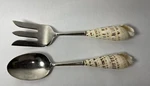 Mud Pie Salad / Serving Spoon Fork Polished Marlin Spike Auger Seashell Handles. Fixed Price $14.99.