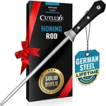 Cutluxe 10" Honing Rod, Knife Sharpener Steel With Ergonomic Handle. Fixed Price $48.58.