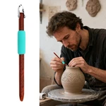 Loop Pottery Sculpting Tool Stainless Steel Blade Red Pear Wood W/ Handle Cover. Fixed Price $15.18.